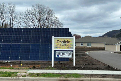 Solar panels at the Prairie eco cottages. Solar panels at the Prairie eco cottages.