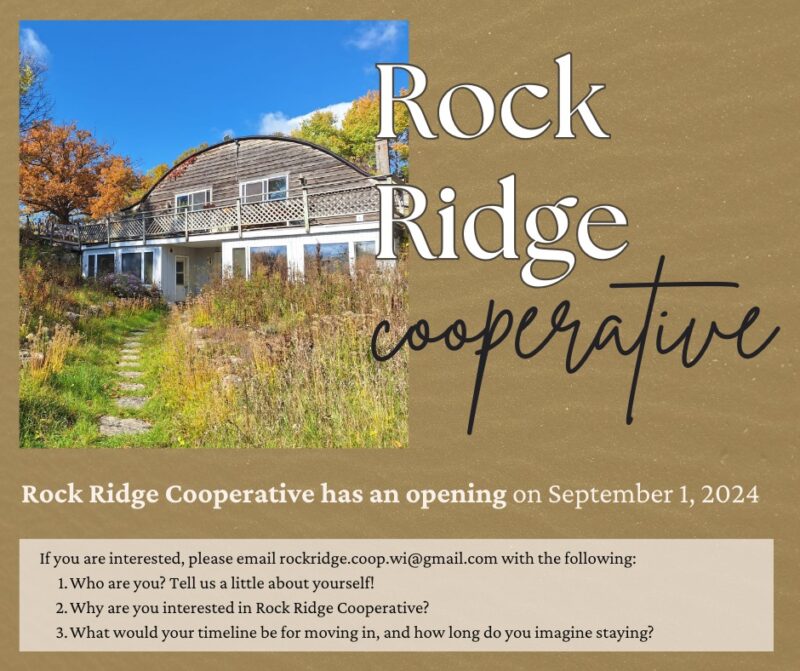 An ad for Rock Ridge Cooperative living.