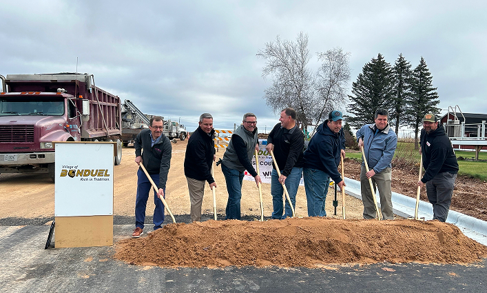 A group of folks at the groundbreaking for new housing in Bonduel.